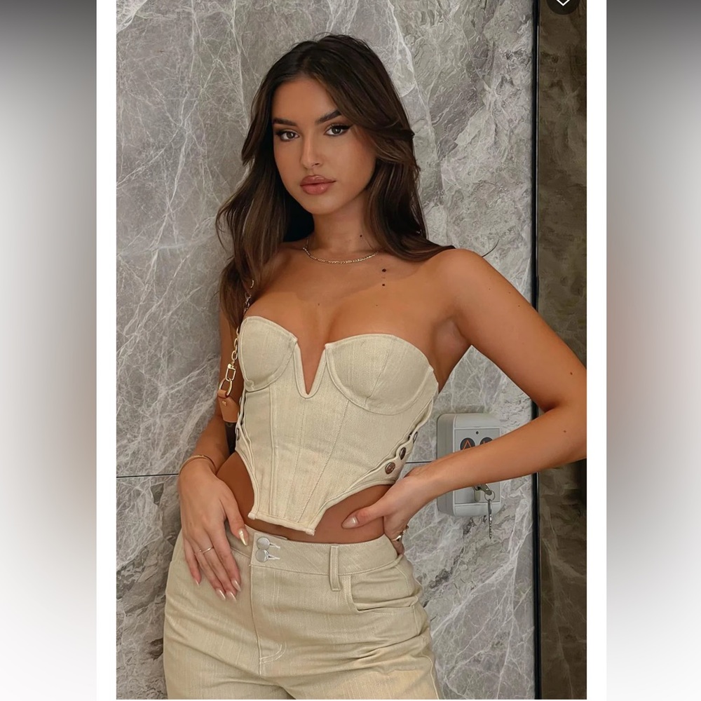 Change My Mind Bustier Oatmeal from White Fox